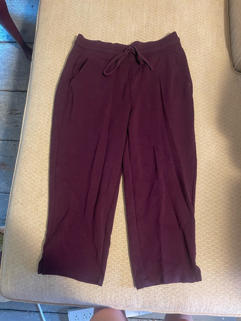 Women's Drawstring Pants in Deep Plum
